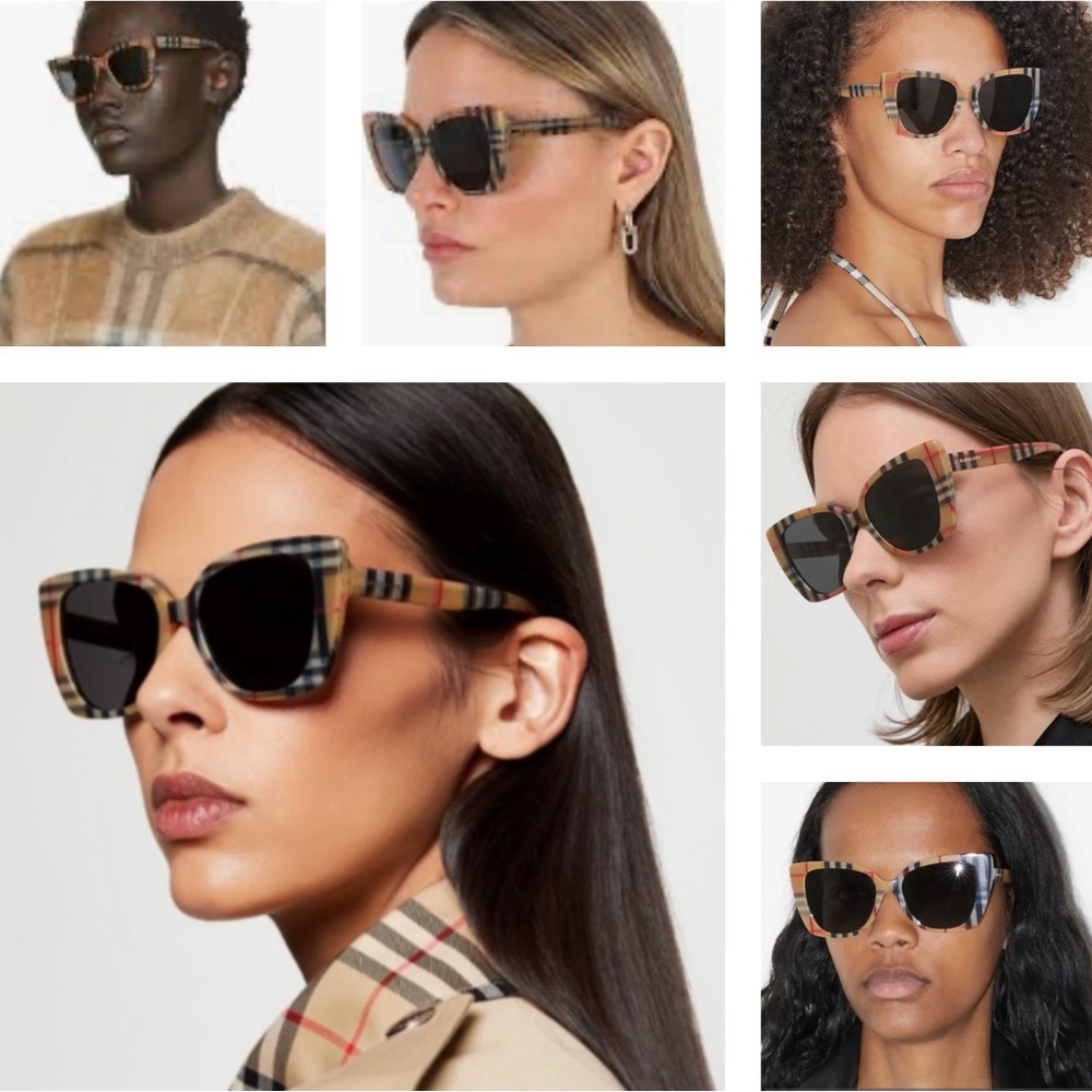 CLASSIC BURBERRY CAT- EYE FRAME SUNNIES IN THEIR CHECK PATTERN SIGNATURE STYLE - Picture 13 of 16
